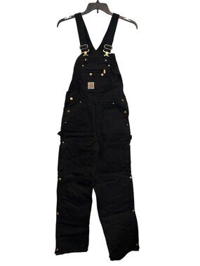 Carhartt Mens Black R41-Overalls 30x32 With Durable Cotton & Brass Hardware